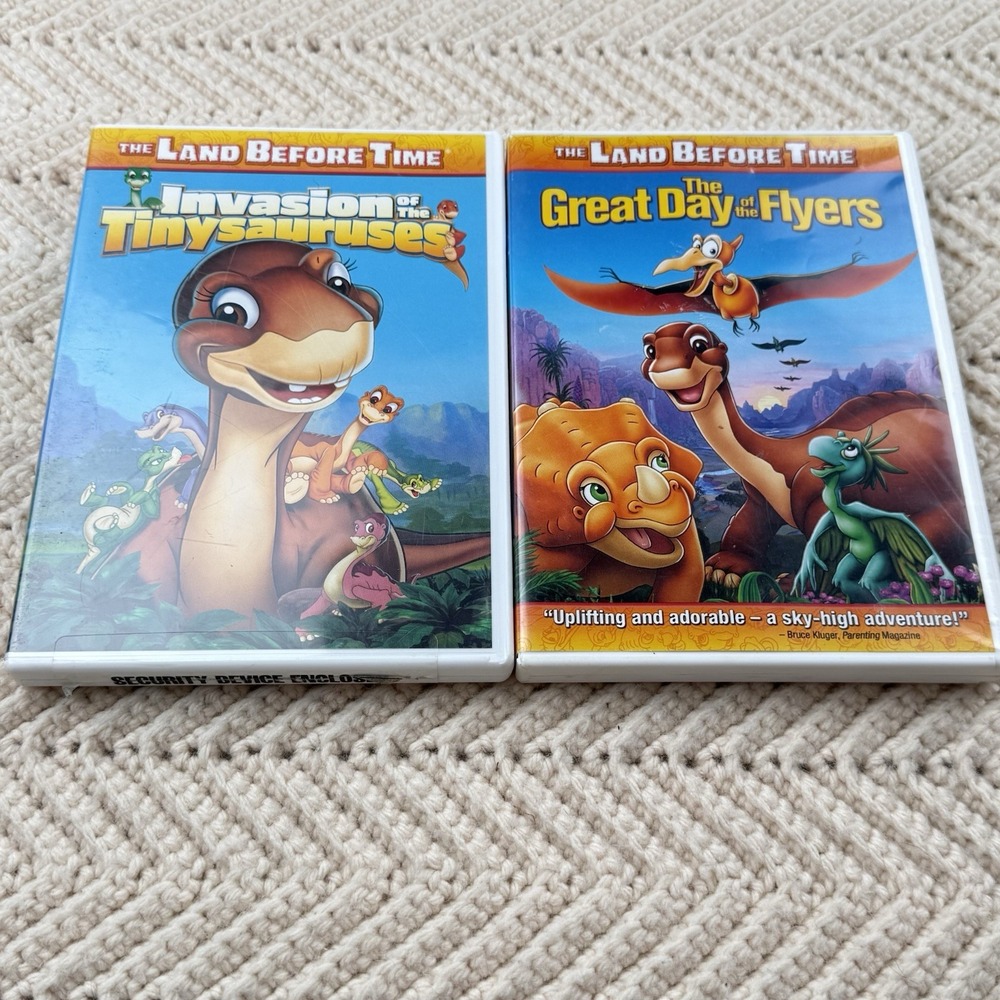 Lot of 2 The Land Before Time DVDs Invasion of Tinysauruses Great Day of Flyers